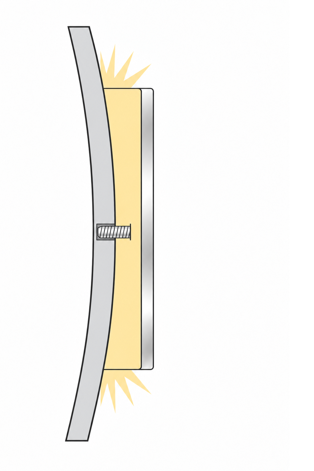 Curved yacht sign construction