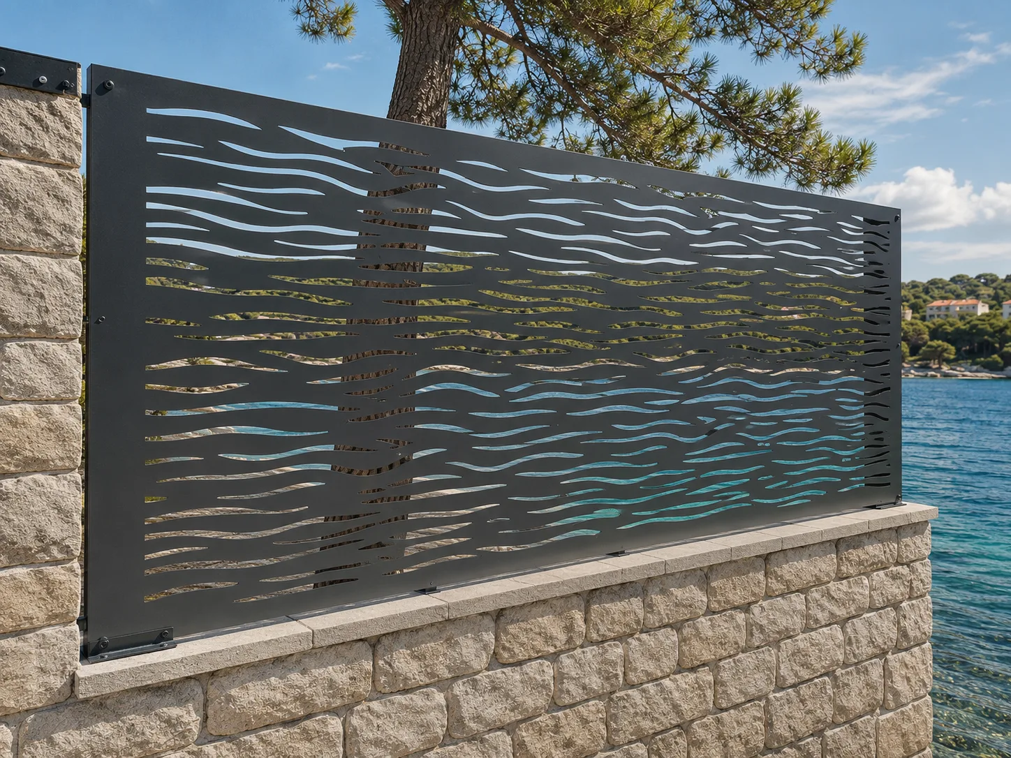 outdoor seaside fence private seethrough