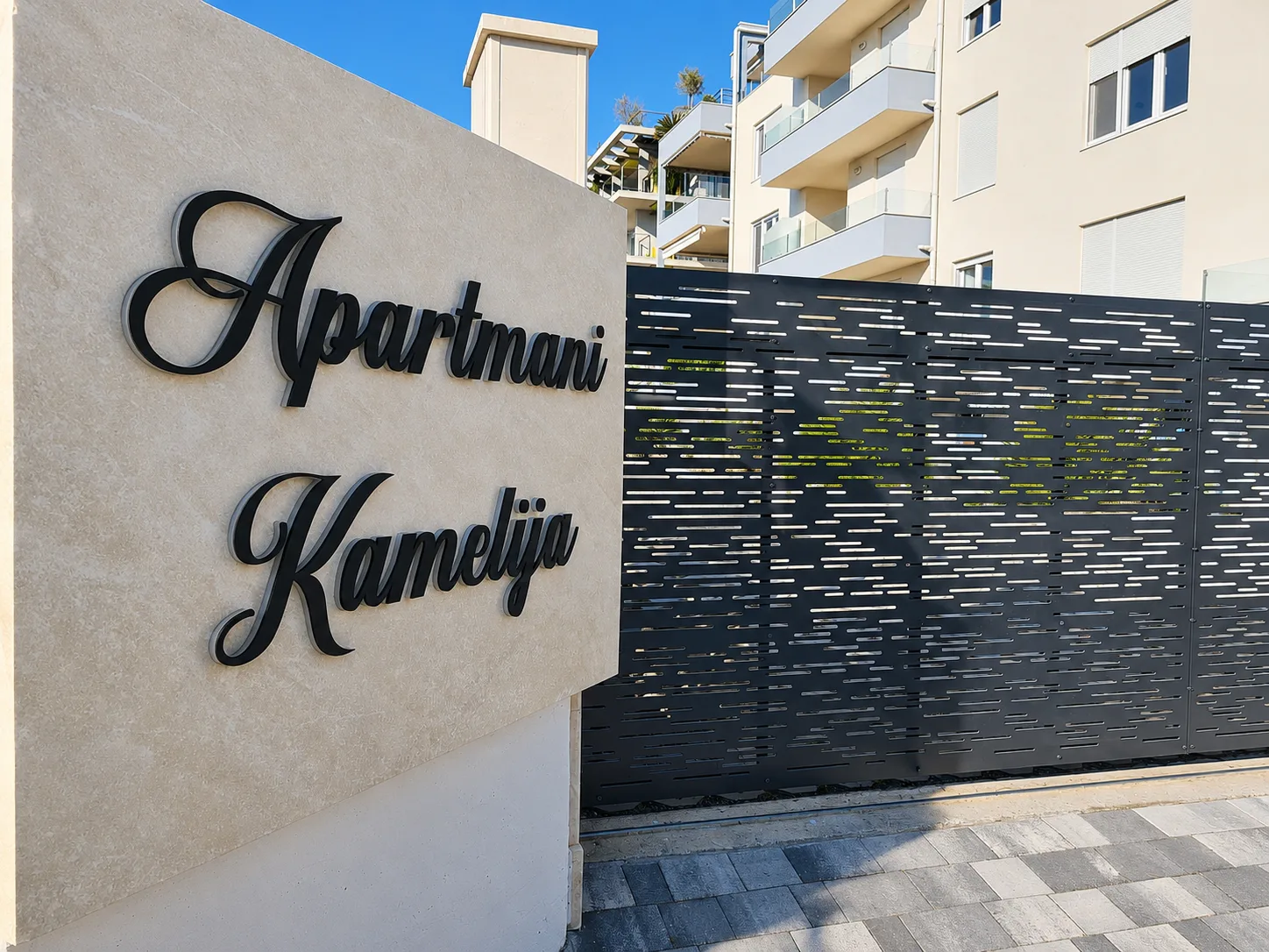 port fence door alubond cut panel decorative gateway